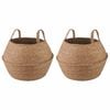 vidaXL Podu ar rokturiem 2 pcs Dabiska &Oslash; 45 x 36 cm 100% jūras zāle