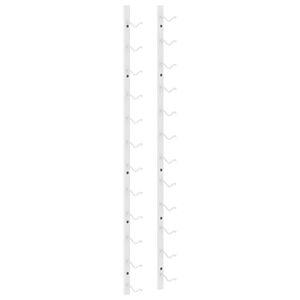 vidaXL sienas vīna pudeļu plaukts 12 pudelēm, balta dzelzs