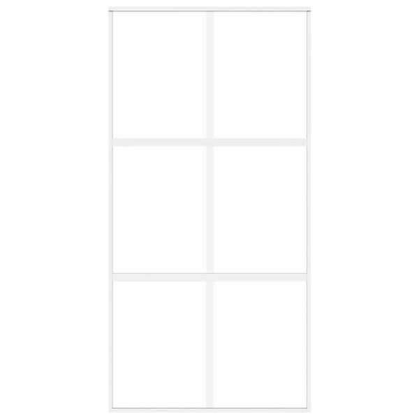 vidaXL bīdāmās durvis, baltas, 102,5x205 cm, rūdīts stikls, alumīnijs