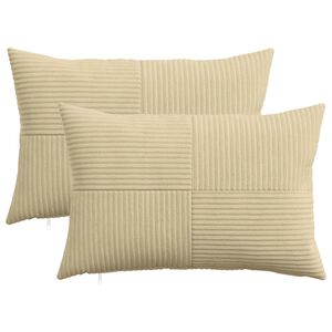 vidaXL Spilvenu pārvalks 2 pcs ALMELO Pelēki zaļa 30 x 50 cm kordurojs