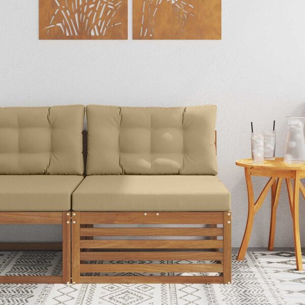 vidaXL Āra vidējais dīvāns Cietā akācijas koks Dabiska