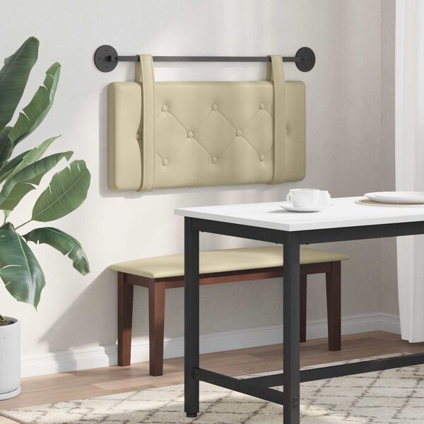 vidaXL Karājo&scaron;s galvgalis Krēmkrāsa 90 cm Mākslīgā āda