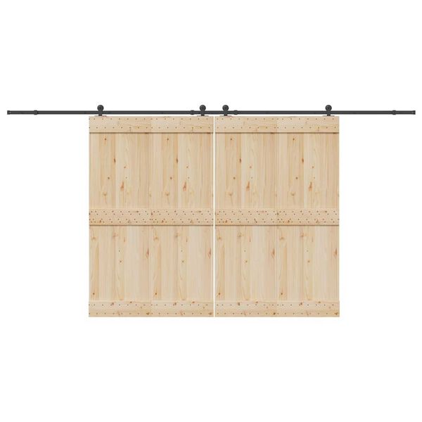 vidaXL bīdāmo durvju sistēma, 427 cm, melns tērauds