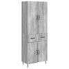 vidaXL Skapju komplekts 2 pcs Pelēks Sonoma 66 x 34,5 x 89,5 cm