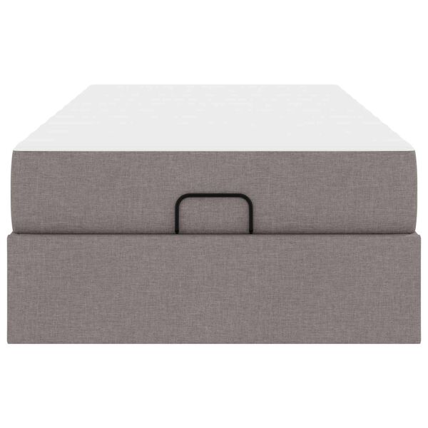 vidaXL Gultas rāmis ar matraci Pelēkbrūna 80 x 200 cm audums