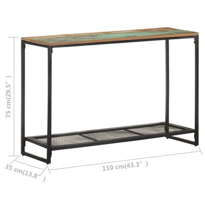 vidaXL konsoles galdiņš, 110x35x75 cm, pārstrādāts masīvkoks