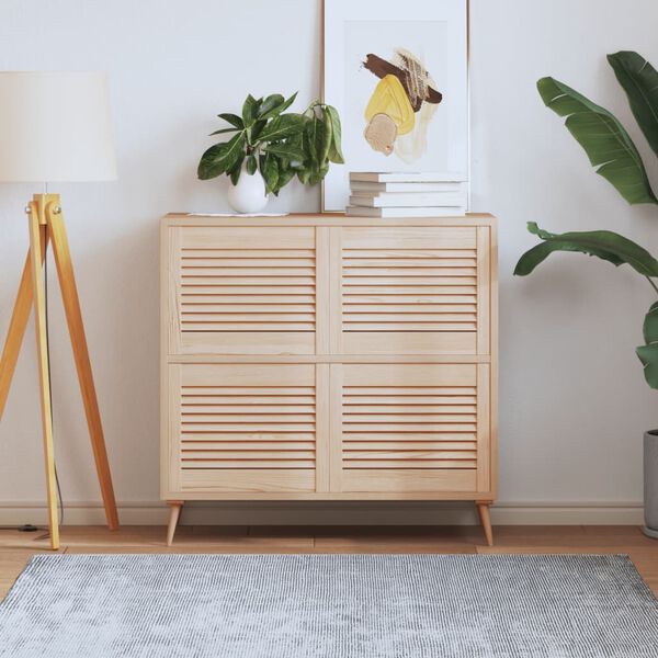 vidaXL skapja durvis, žalūziju dizains, 4 gab., 39,5x49,4 cm, priede