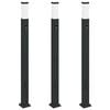 vidaXL stabveida gaismekļi ar sensoru un kontaktligzdu, 3 gab., 110 cm, melni, IP44