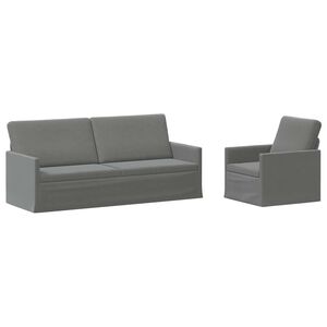 vidaXL Dīvānu komplekts 2 pcs Tum&scaron;i pelēka Samts