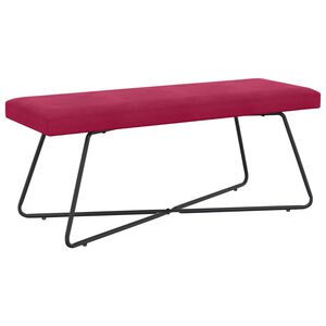 vidaXL sols Vienkrāsains Vīna sarkans 110 x 40 x 45 cm Samts