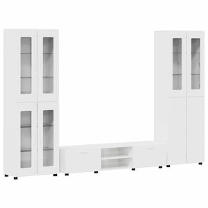 vidaXL TV skapī&scaron;u komplekts FLORIN 3 pcs Augsta spīduma baltā krāsa