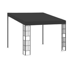 vidaXL dārza nojume, stiprināma pie sienas, 3x3 m, pelēks audums