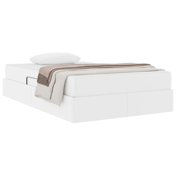 vidaXL Gulta ar uzglabā&scaron;anas vietu un matraci Balts 120 x 200 cm