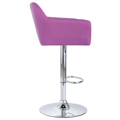 vidaXL bāra krēsls ar roku balstiem, violeta mākslīgā āda