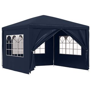 vidaXL svinību telts, zila, 3x3 m