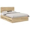 vidaXL Gultas rāmis Sonoma ozols 150 x 200 cm Inženieru koks