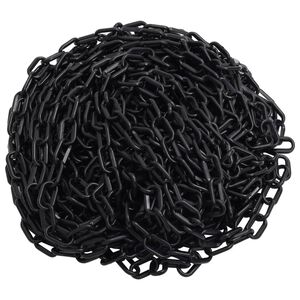 vidaXL brīdinājuma, norobežo&scaron;anas ķēde, melna, 30 m, &Oslash;4 mm, plastmasa