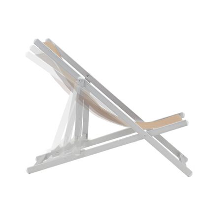 vidaXL pludmales krēsli, 2 gab., alumīnijs, tekstilēns, krēmkrāsā