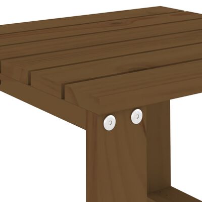vidaXL sauļošanās zvilņi ar galdiņu, 2 gab., brūni, priedes masīvkoks