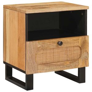 vidaXL Nakts skapītis Dabiska 40 x 33 x 46 cm Cieta mango koksne
