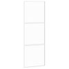 vidaXL bīdāmās durvis, baltas, 76x205 cm, rūdīts stikls un alumīnijs