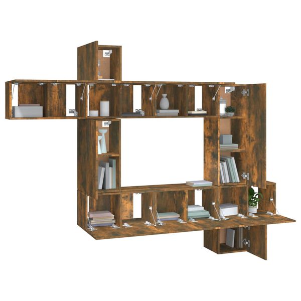 vidaXL 10-daļīgs TV skapī&scaron;u komplekts, ozola krāsa, inženierijas koks