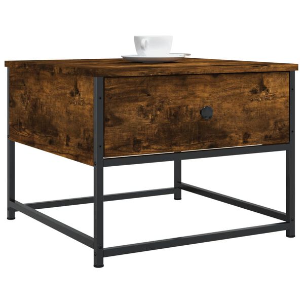 vidaXL kafijas galdiņ&scaron;, ozolkoka krāsa, 51x51x40 cm, inženierijas koks