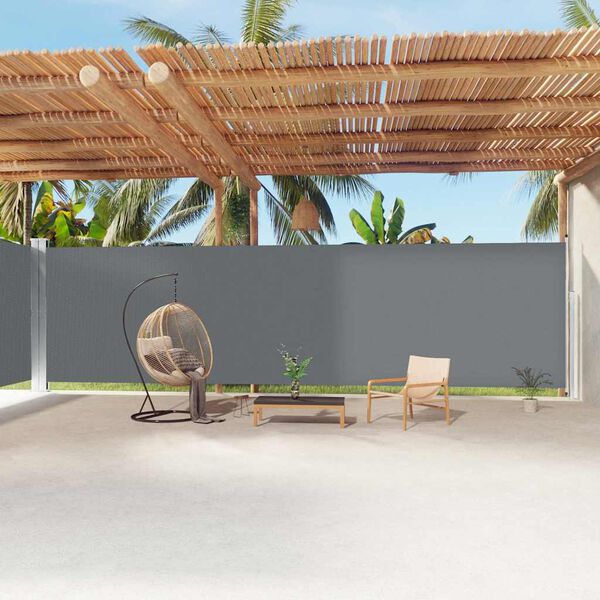 vidaXL izvelkama sānu markīze, antracītpelēka, 220x1200 cm