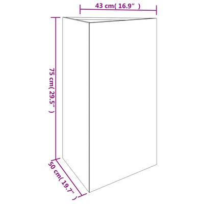 vidaXL dārza puķu kaste, 50x43x75 cm, tērauds ar rūsas efektu