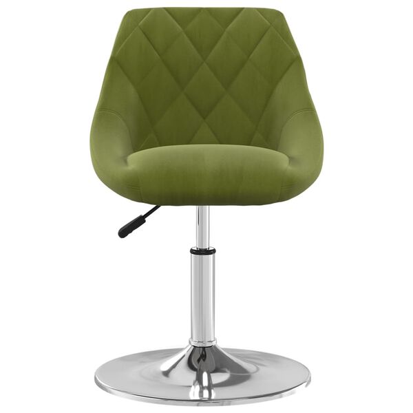 vidaXL grozāmi virtuves krēsli, 2 gab., gai&scaron;i zaļ&scaron; samts