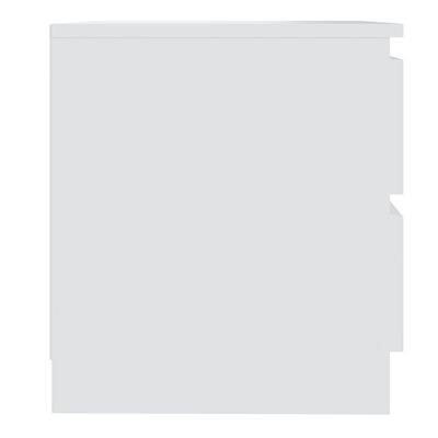 vidaXL naktsskapītis, balts, 50x39x43,5cm, skaidu plāksne