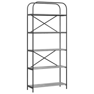 vidaXL Grāmatu plaukts Pelēks Sonoma 80 x 30 x 183 cm