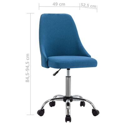 vidaXL grozāmi biroja krēsli, 2 gab., zils audums