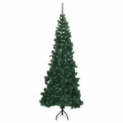 vidaXL mākslīgā Ziemassvētku egle, stūra, zaļa, 240 cm, PVC