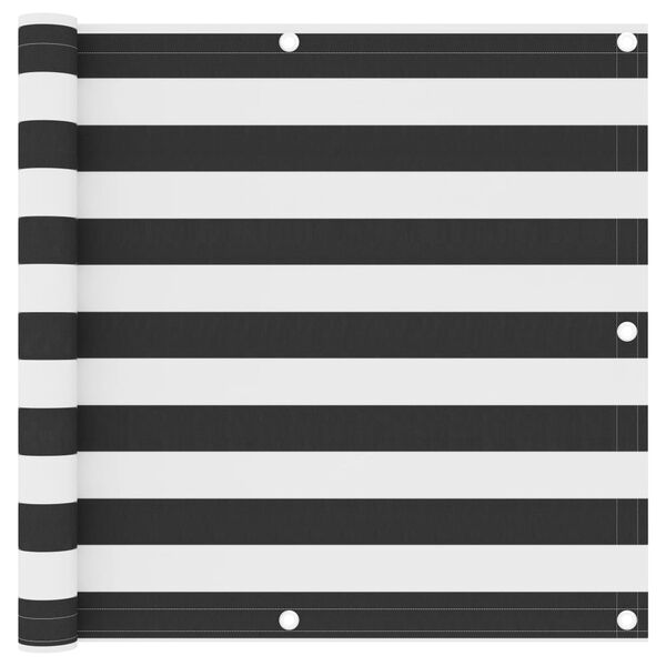 vidaXL balkona aizslietnis, antracītpelēks un balts, 90x600 cm, audums