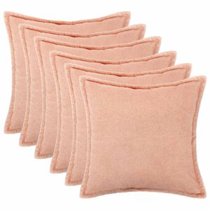vidaXL Spilvenu pārvalks 6 pcs HOUTEN Rozā 30 x 30 cm Boucl&eacute;