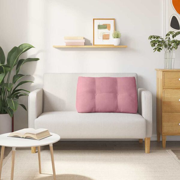 vidaXL Atpakaļ spilvens Rozā 80 x 24 x 50 cm Samts
