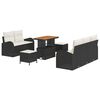 vidaXL Dārza dīvānu komplekts 8 gab. Melna poliratāns