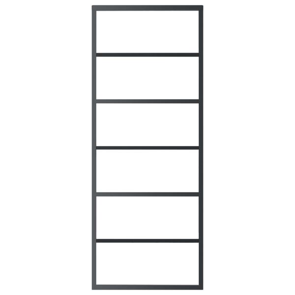 vidaXL bīdāmās durvis ar stiprinājumiem, stikls, alumīnijs, 76x205 cm