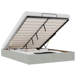 vidaXL Osmaņu gultas rāmis bez matrača, gai&scaron;i pelēks, 140x190 cm samts