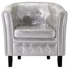 vidaXL klubkrēsls, sudraba krāsas mākslīgā āda