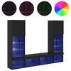 vidaXL TV sienas komplekti ar LED ar LED 5 pcs Melns ozolkoks