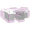 vidaXL 7-daļīgs dārza dīvāna komplekts, matrači, pelēka PE rotangpalma