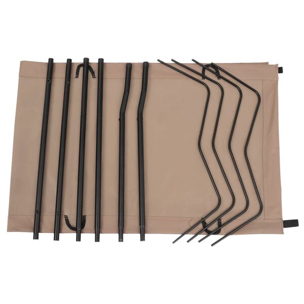 vidaXL kempinga gultas, 2 gb., 180x60x19cm, pelēkbrūns audums, tērauds