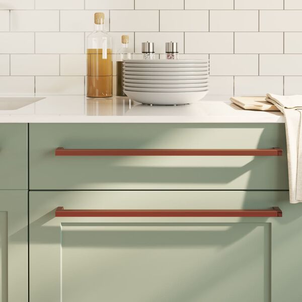 vidaXL skapja rokturi, 10 gab., bronzas, 480 mm, nerūsējo&scaron;ais tērauds