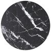 vidaXL galda virsma, melna, &Oslash;30x0,8 cm, stikls ar marmora dizainu