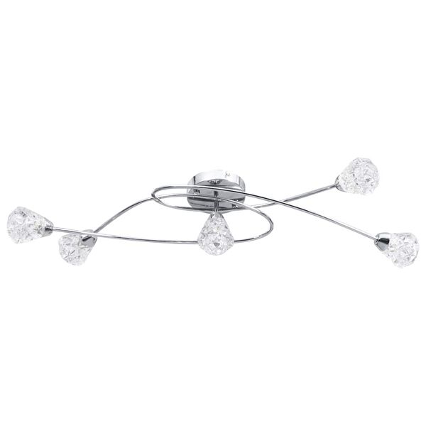 vidaXL griestu lampa ar stikla režģveida abažūriem, 5 G9 spuldzes