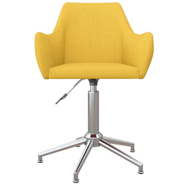 vidaXL grozāmi virtuves krēsli, 2 gab., dzeltens audums