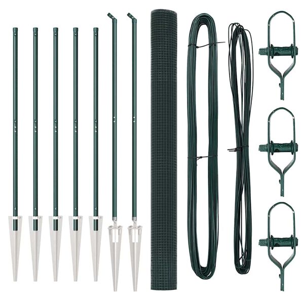 vidaXL Žoga āķis Zaļa 10 x 1,6 m (12 x 12 mm siets) Tērauds un PVC