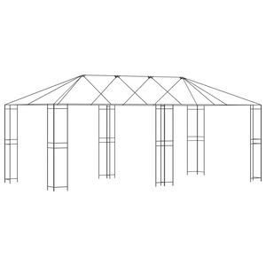 vidaXL Paviljona rāmis bez paviljona auduma 6 x 3 m Melns Tērauds